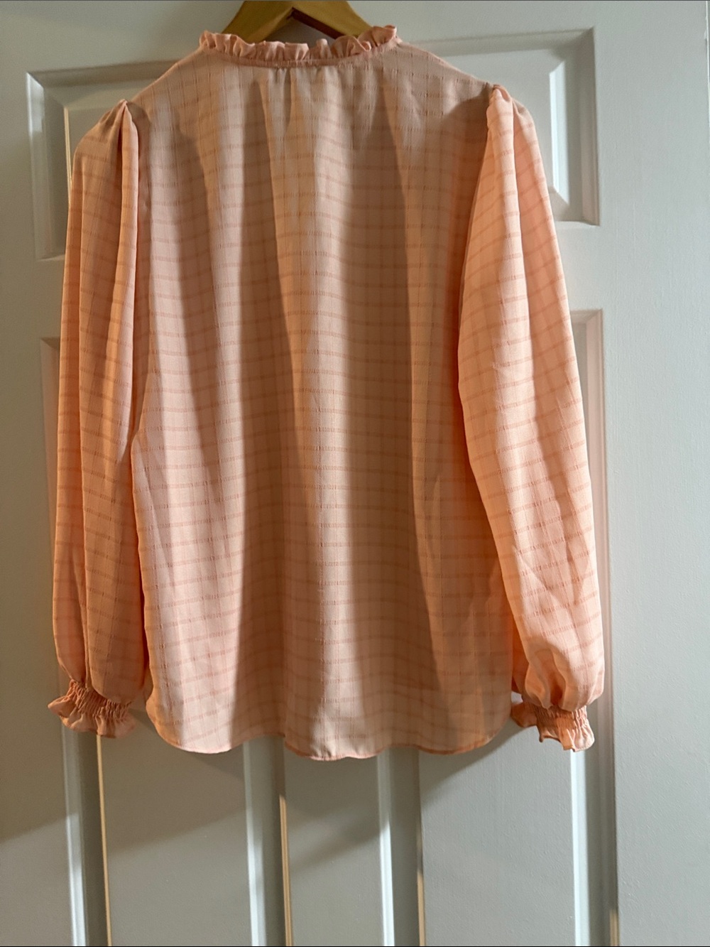 1. State Pink Button-Front Ruffle Blouse - Picture 4 of 8